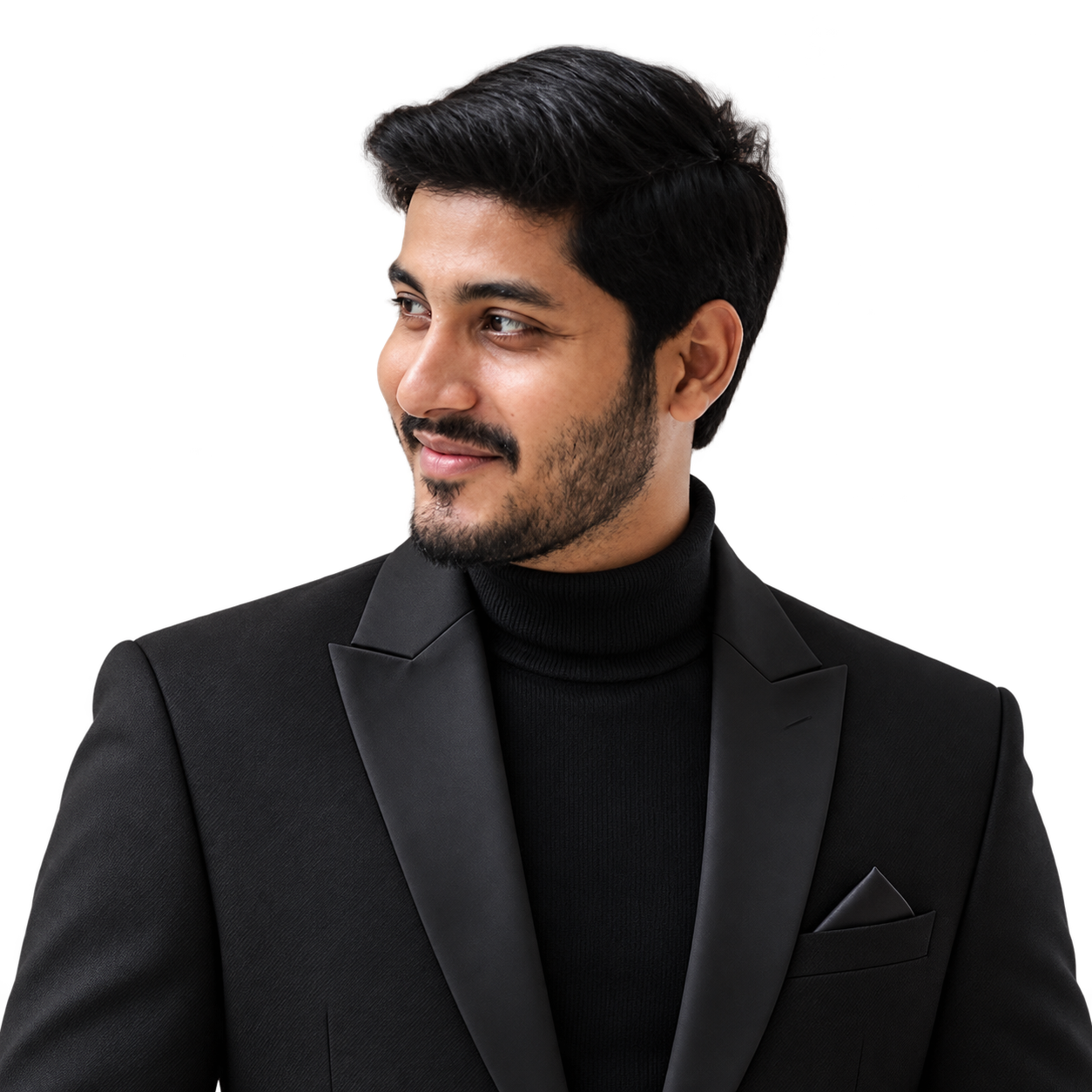Fazal Shamrez Khan in a black suit