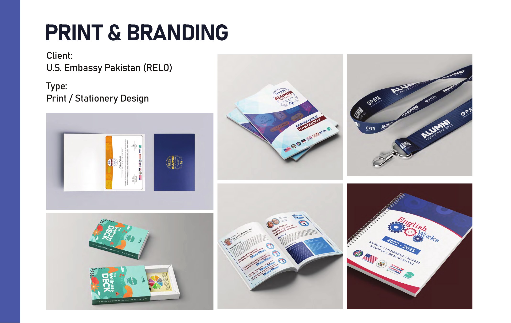 U.S. Embassy Pakistan RELO print portfolio page one