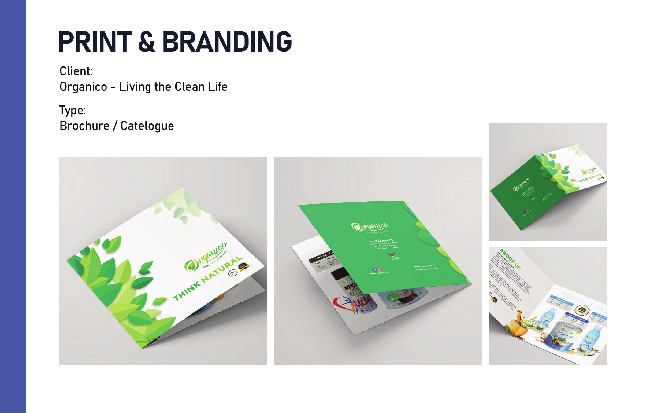 Organico brochure portfolio page one