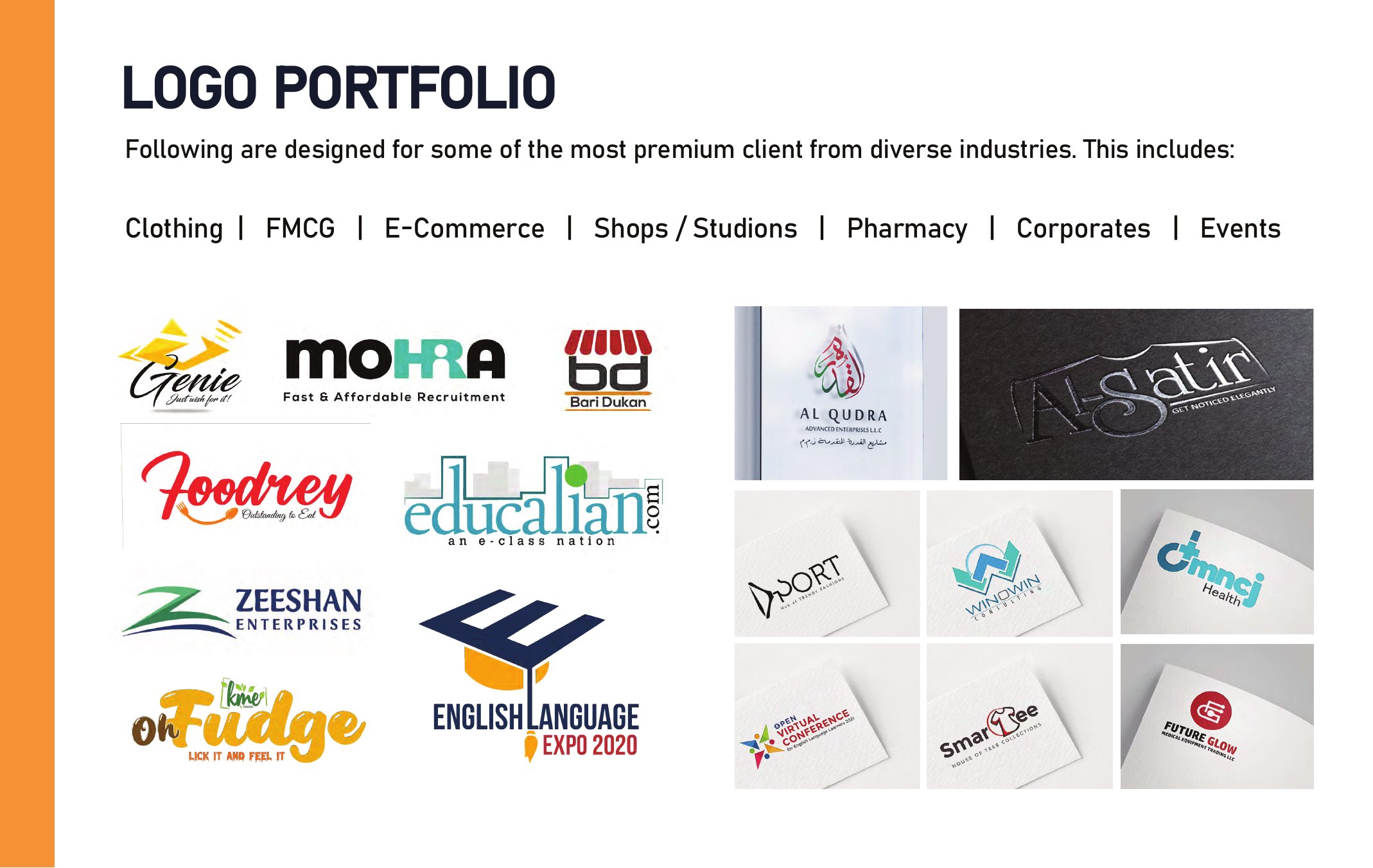 Collection of logo design projects